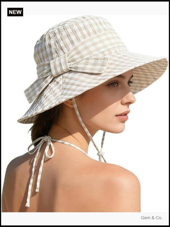 Womens Wide Brim Sun Hat Packable Cotton Beach UV Protection Fisherman main image 6